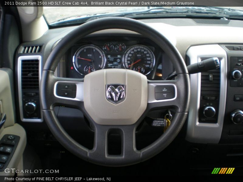 Brilliant Black Crystal Pearl / Dark Slate/Medium Graystone 2011 Dodge Ram 2500 HD SLT Crew Cab 4x4