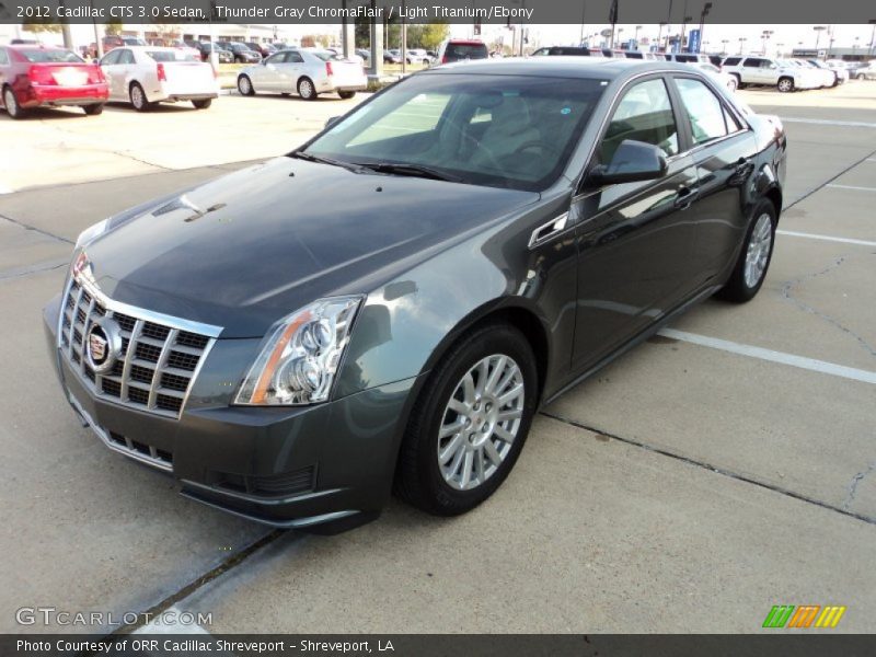 Thunder Gray ChromaFlair / Light Titanium/Ebony 2012 Cadillac CTS 3.0 Sedan