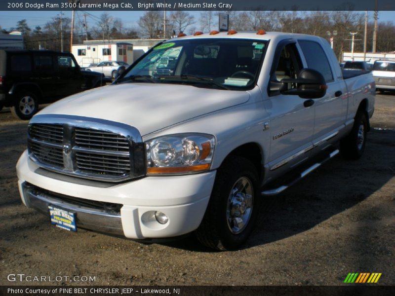 Bright White / Medium Slate Gray 2006 Dodge Ram 3500 Laramie Mega Cab