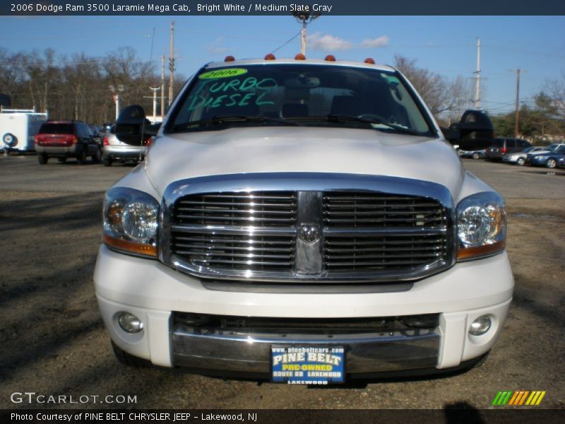 Bright White / Medium Slate Gray 2006 Dodge Ram 3500 Laramie Mega Cab