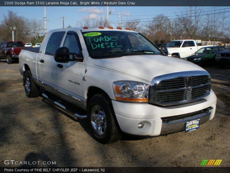 Bright White / Medium Slate Gray 2006 Dodge Ram 3500 Laramie Mega Cab