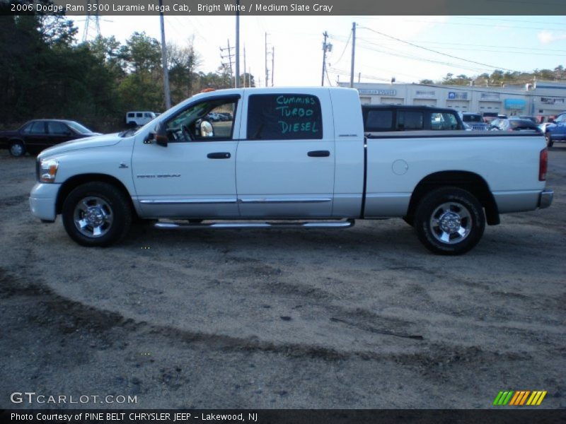 Bright White / Medium Slate Gray 2006 Dodge Ram 3500 Laramie Mega Cab