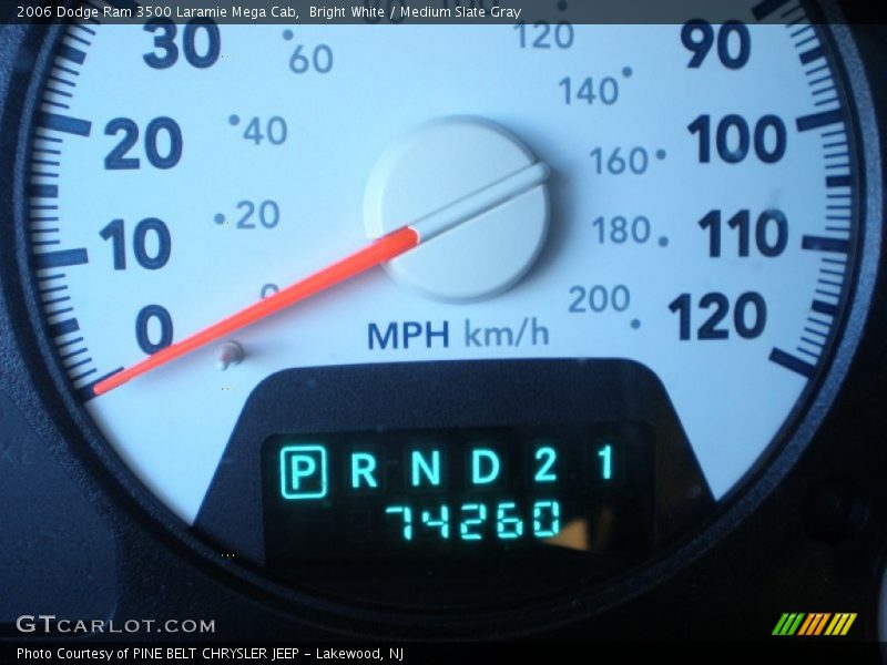 Bright White / Medium Slate Gray 2006 Dodge Ram 3500 Laramie Mega Cab