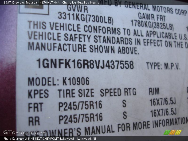 Cherry Ice Metallic / Neutral 1997 Chevrolet Suburban K1500 LT 4x4