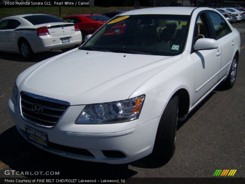 Pearl White / Camel 2010 Hyundai Sonata GLS