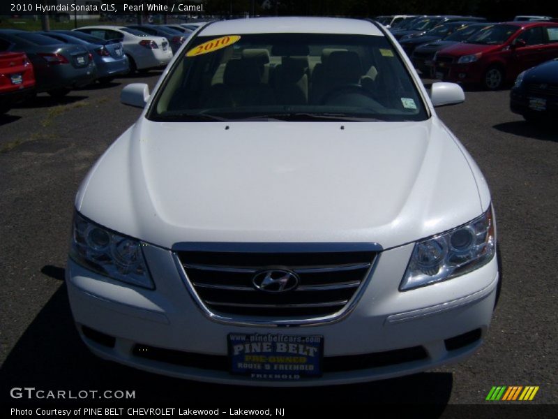 Pearl White / Camel 2010 Hyundai Sonata GLS