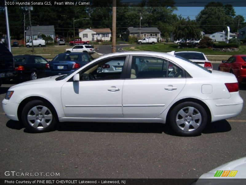 Pearl White / Camel 2010 Hyundai Sonata GLS