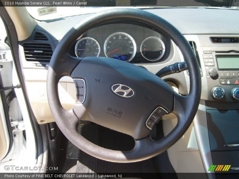 Pearl White / Camel 2010 Hyundai Sonata GLS