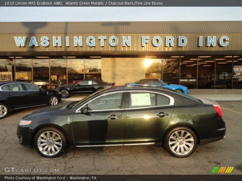 Atlantis Green Metallic / Charcoal Black/Fine Line Ebony 2010 Lincoln MKS EcoBoost AWD