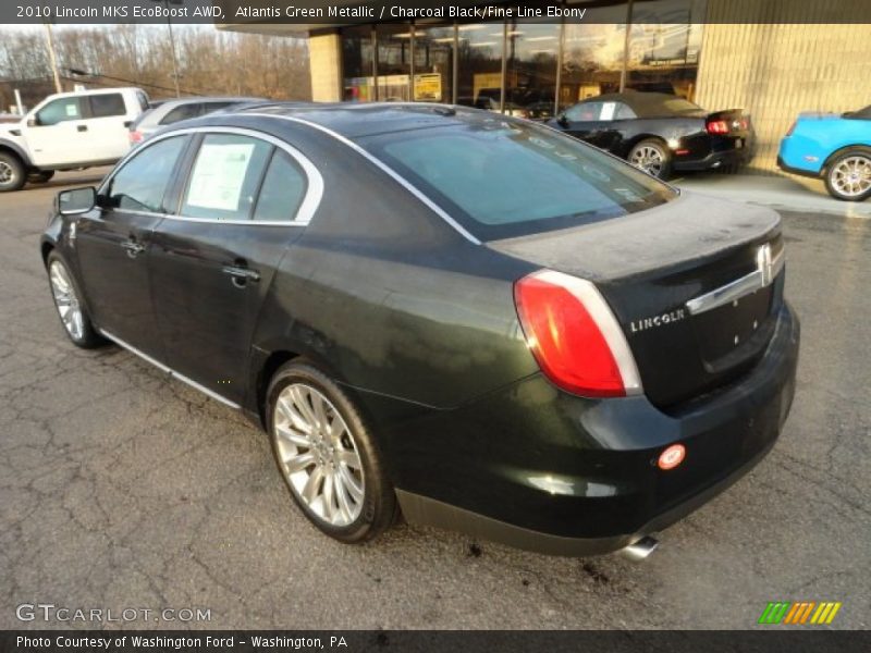 Atlantis Green Metallic / Charcoal Black/Fine Line Ebony 2010 Lincoln MKS EcoBoost AWD
