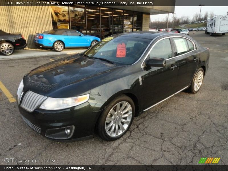 Atlantis Green Metallic / Charcoal Black/Fine Line Ebony 2010 Lincoln MKS EcoBoost AWD
