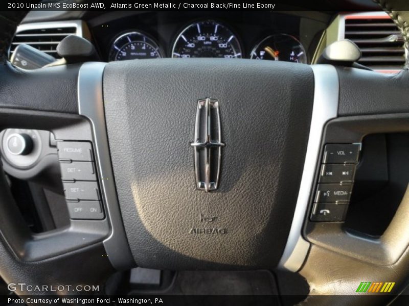 Atlantis Green Metallic / Charcoal Black/Fine Line Ebony 2010 Lincoln MKS EcoBoost AWD