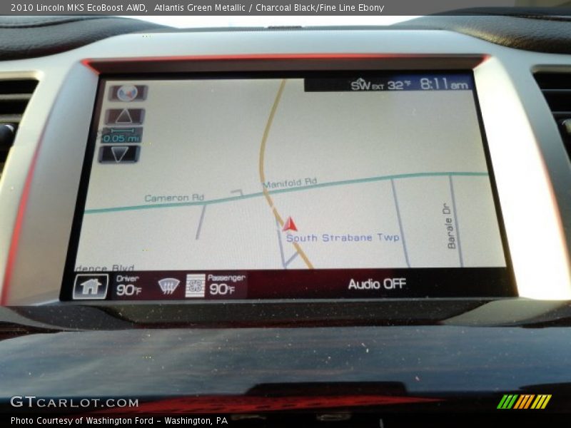 Atlantis Green Metallic / Charcoal Black/Fine Line Ebony 2010 Lincoln MKS EcoBoost AWD