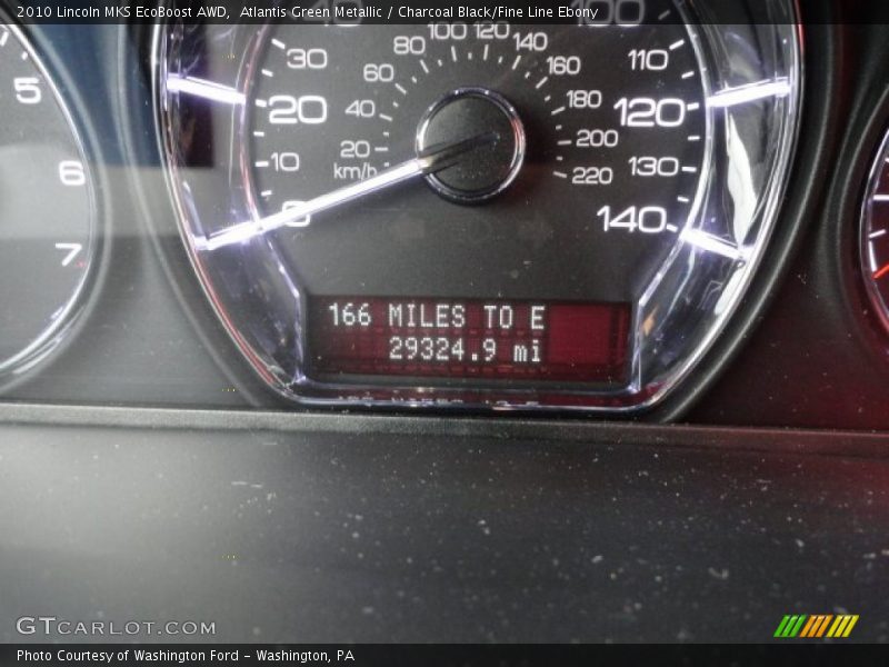Atlantis Green Metallic / Charcoal Black/Fine Line Ebony 2010 Lincoln MKS EcoBoost AWD