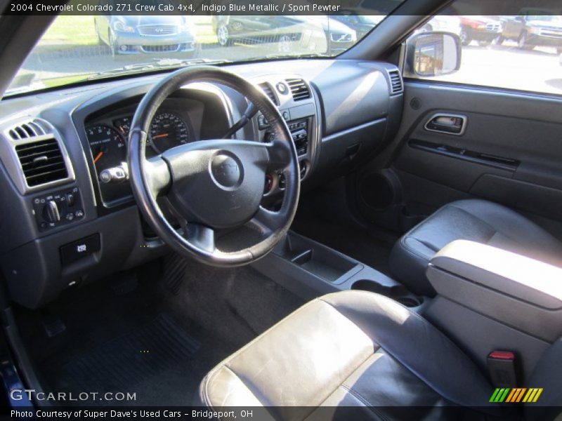 Indigo Blue Metallic / Sport Pewter 2004 Chevrolet Colorado Z71 Crew Cab 4x4
