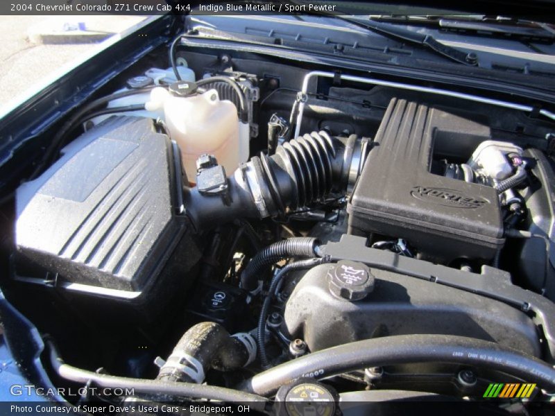Indigo Blue Metallic / Sport Pewter 2004 Chevrolet Colorado Z71 Crew Cab 4x4