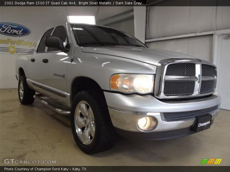 Bright Silver Metallic / Dark Slate Gray 2002 Dodge Ram 1500 ST Quad Cab 4x4