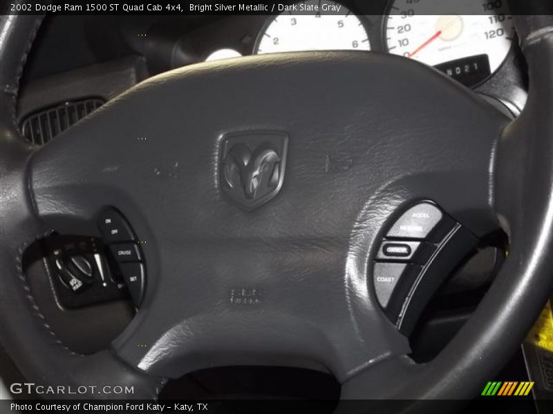 Bright Silver Metallic / Dark Slate Gray 2002 Dodge Ram 1500 ST Quad Cab 4x4