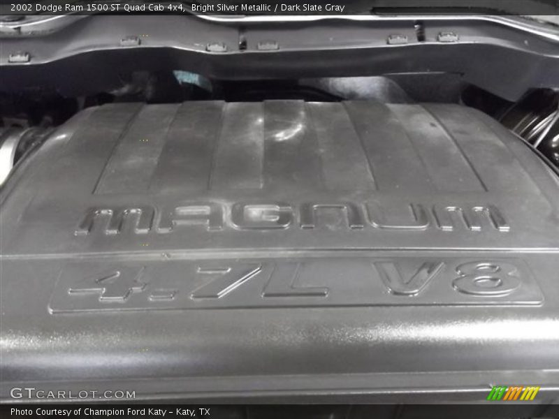 Bright Silver Metallic / Dark Slate Gray 2002 Dodge Ram 1500 ST Quad Cab 4x4