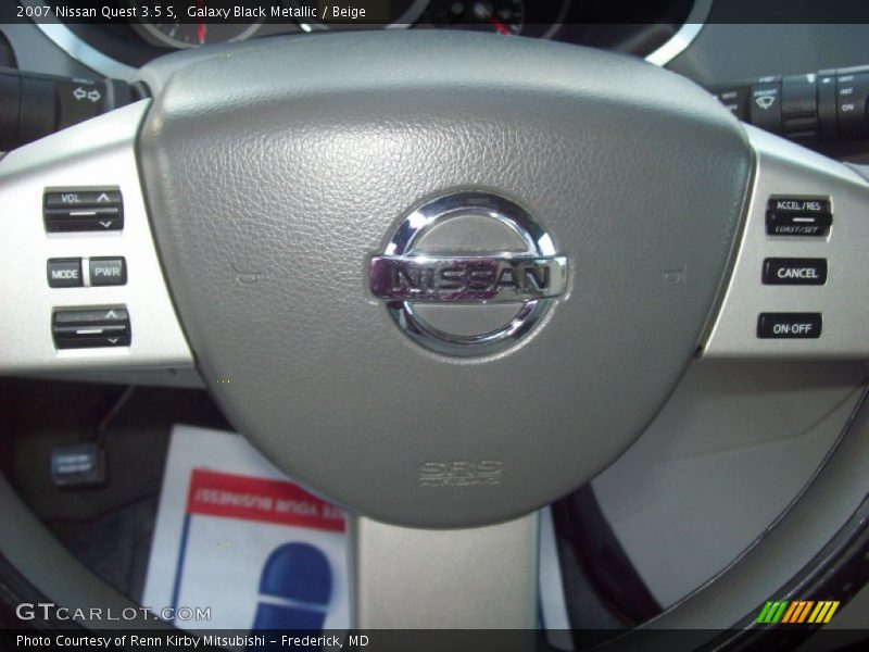 Galaxy Black Metallic / Beige 2007 Nissan Quest 3.5 S