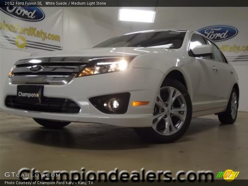 White Suede / Medium Light Stone 2012 Ford Fusion SE