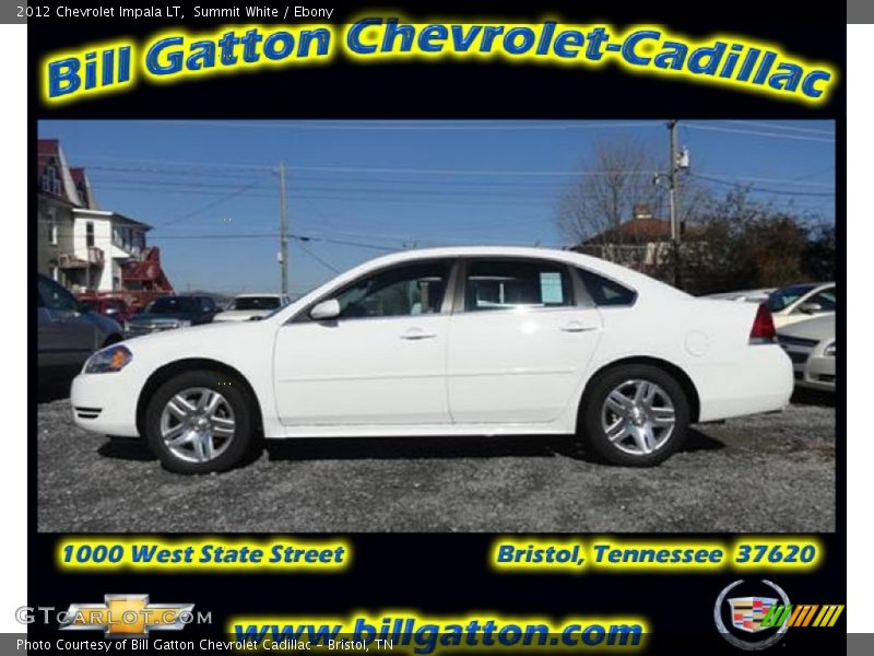 Summit White / Ebony 2012 Chevrolet Impala LT