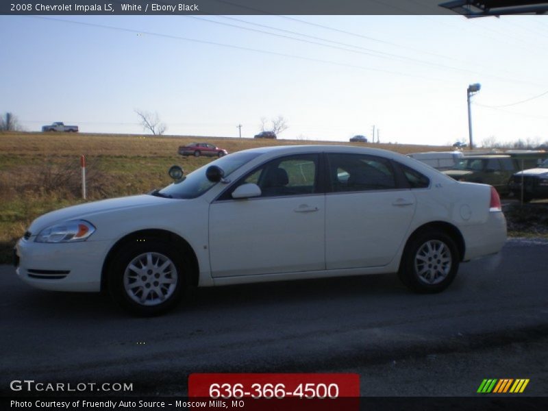 White / Ebony Black 2008 Chevrolet Impala LS