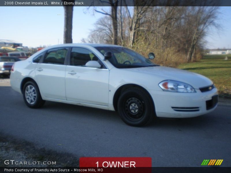 White / Ebony Black 2008 Chevrolet Impala LS