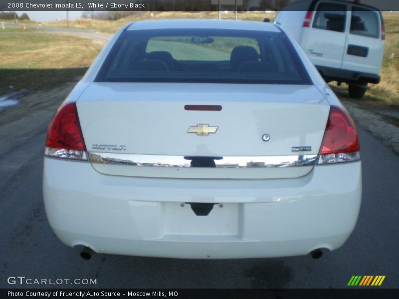 White / Ebony Black 2008 Chevrolet Impala LS