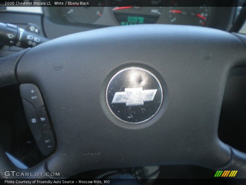 White / Ebony Black 2008 Chevrolet Impala LS