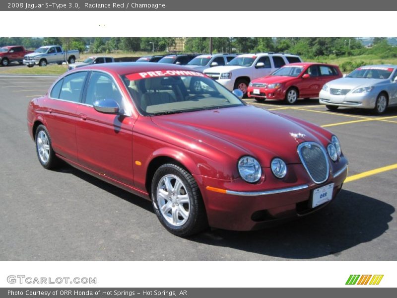 Radiance Red / Champagne 2008 Jaguar S-Type 3.0