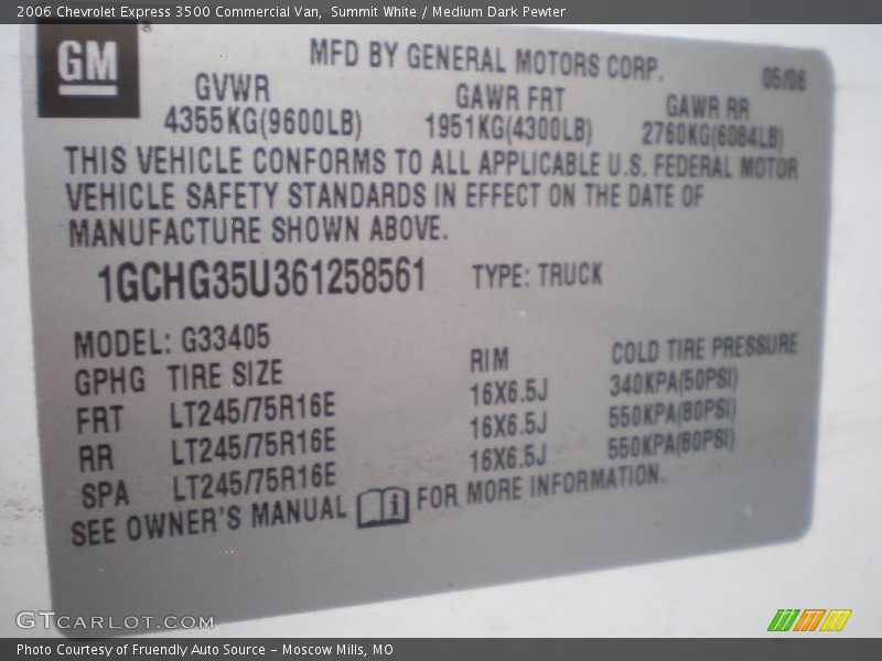 Summit White / Medium Dark Pewter 2006 Chevrolet Express 3500 Commercial Van