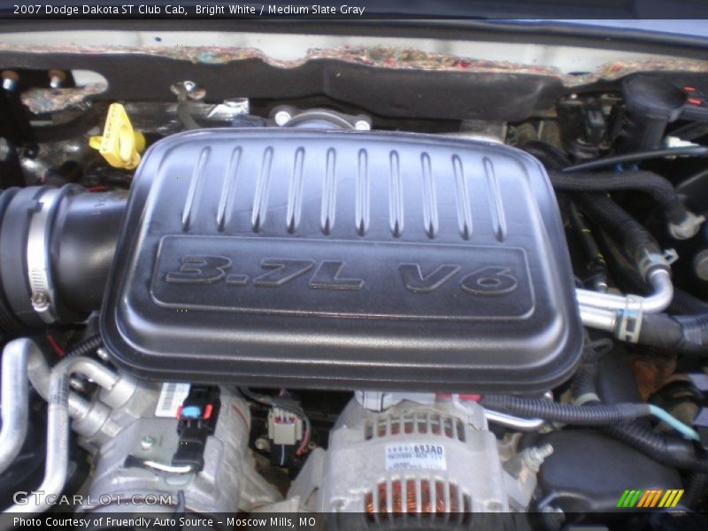 Bright White / Medium Slate Gray 2007 Dodge Dakota ST Club Cab