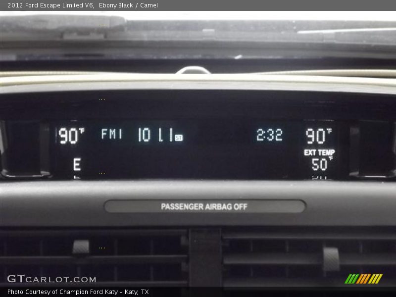 Ebony Black / Camel 2012 Ford Escape Limited V6