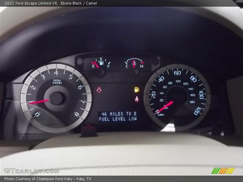 Ebony Black / Camel 2012 Ford Escape Limited V6