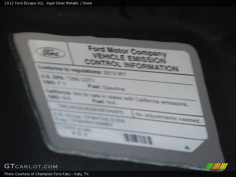 Ingot Silver Metallic / Stone 2012 Ford Escape XLS