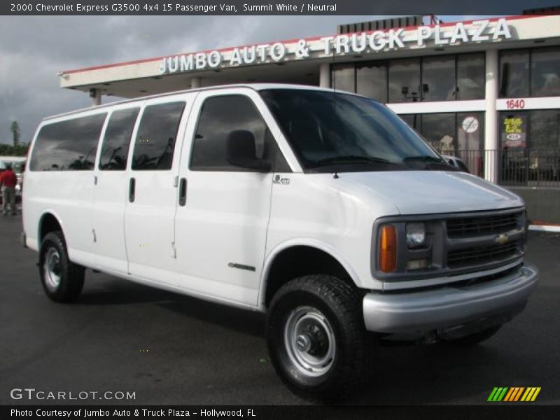 Summit White / Neutral 2000 Chevrolet Express G3500 4x4 15 Passenger Van