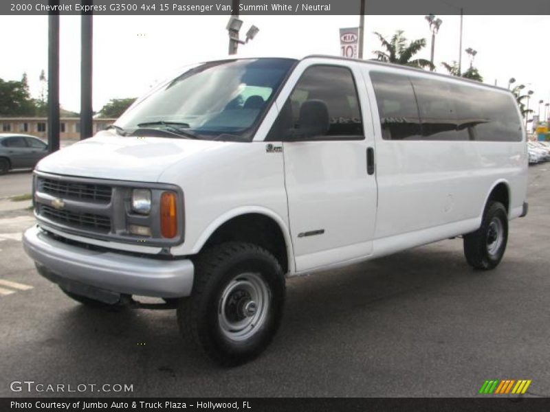 Summit White / Neutral 2000 Chevrolet Express G3500 4x4 15 Passenger Van