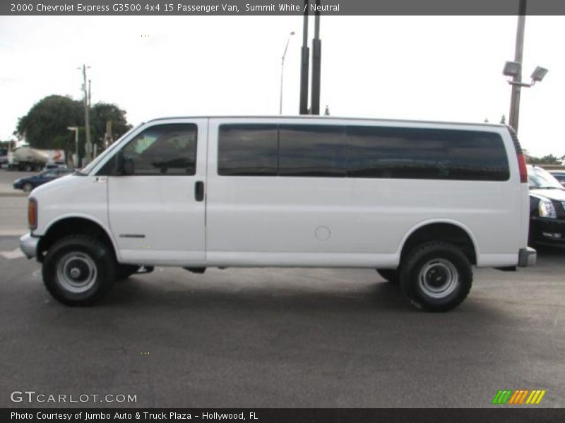 Summit White / Neutral 2000 Chevrolet Express G3500 4x4 15 Passenger Van