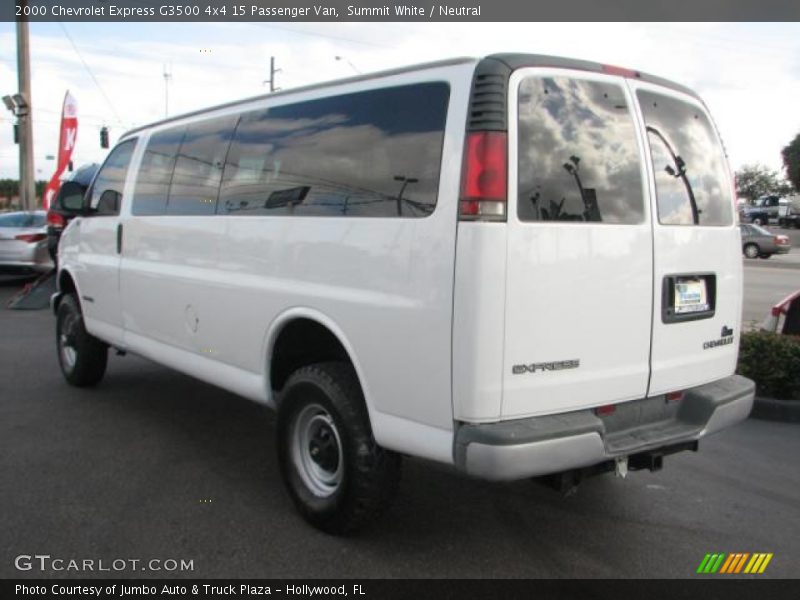 Summit White / Neutral 2000 Chevrolet Express G3500 4x4 15 Passenger Van