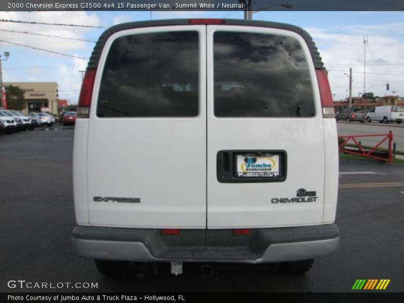 Summit White / Neutral 2000 Chevrolet Express G3500 4x4 15 Passenger Van