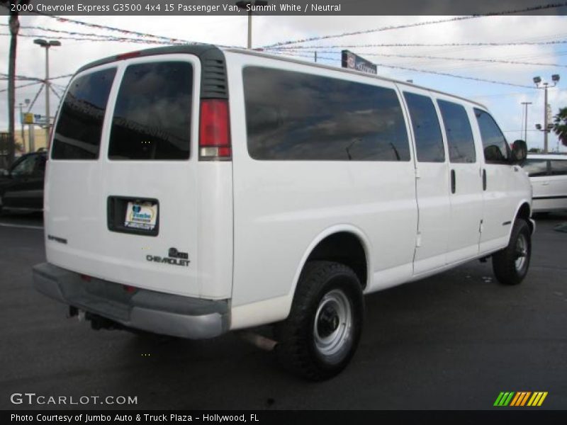 Summit White / Neutral 2000 Chevrolet Express G3500 4x4 15 Passenger Van