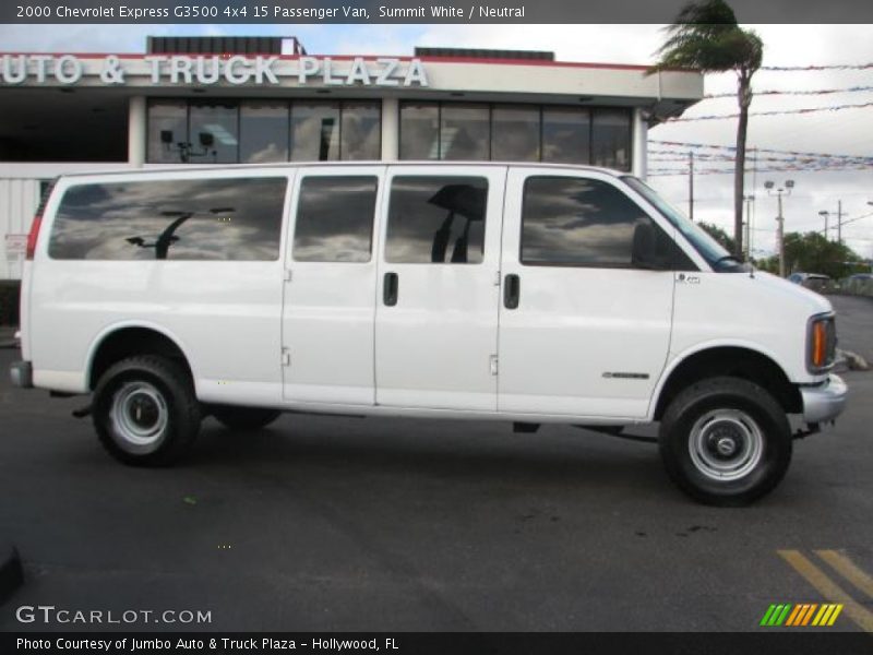 Summit White / Neutral 2000 Chevrolet Express G3500 4x4 15 Passenger Van