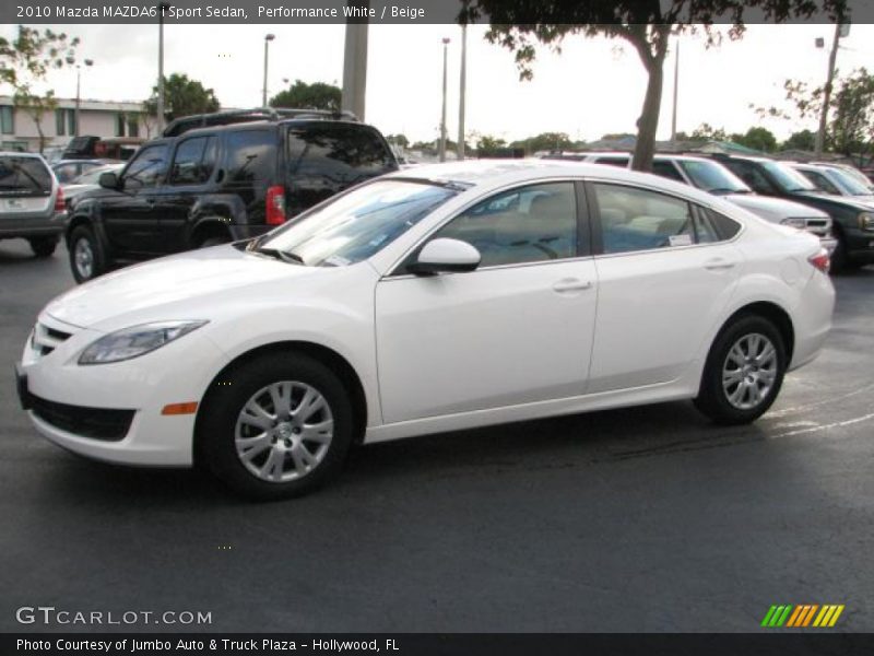 Performance White / Beige 2010 Mazda MAZDA6 i Sport Sedan