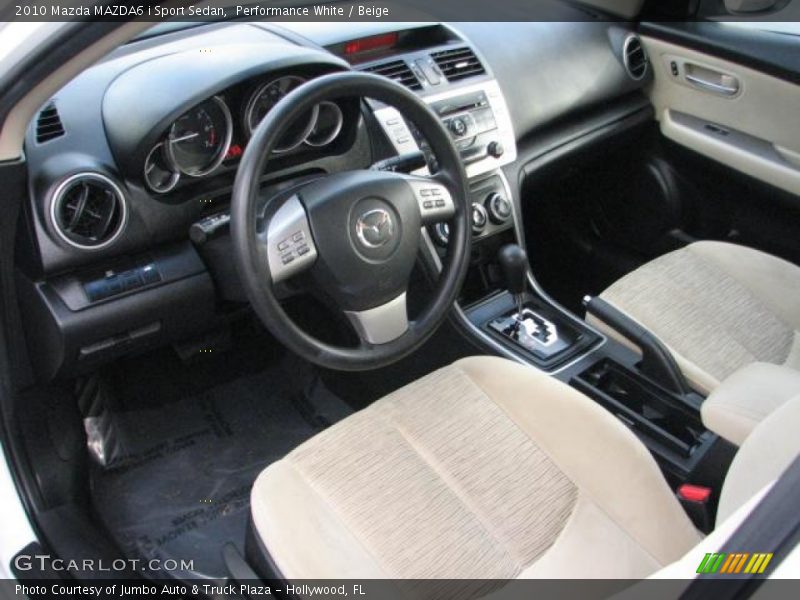 Performance White / Beige 2010 Mazda MAZDA6 i Sport Sedan