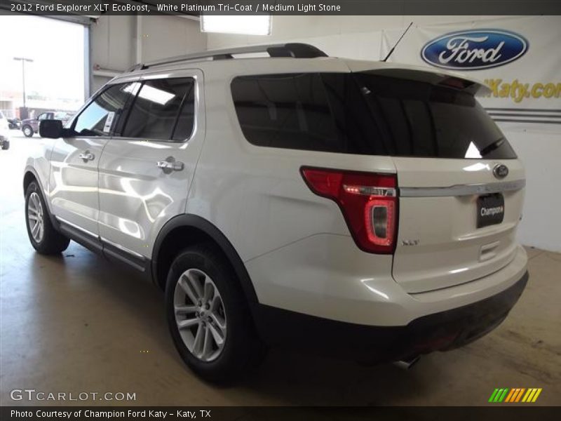 White Platinum Tri-Coat / Medium Light Stone 2012 Ford Explorer XLT EcoBoost