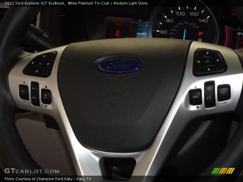 White Platinum Tri-Coat / Medium Light Stone 2012 Ford Explorer XLT EcoBoost