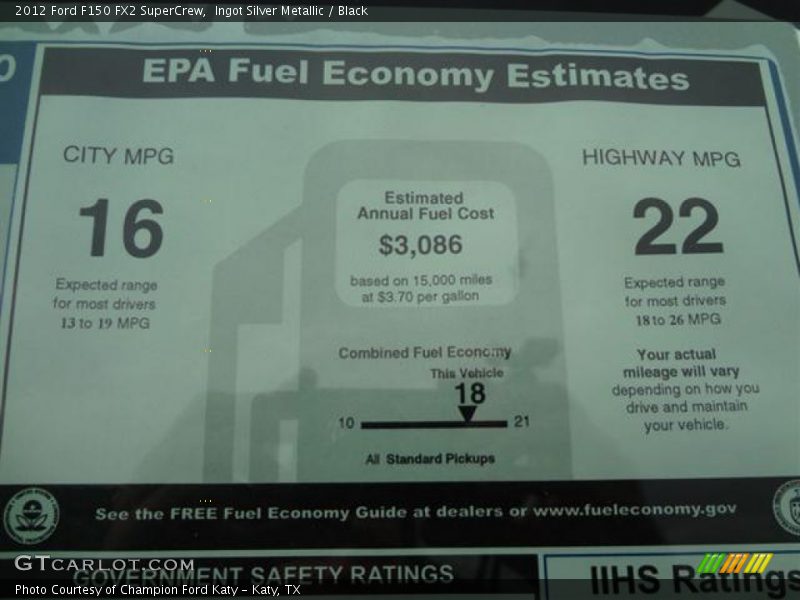  2012 F150 FX2 SuperCrew Window Sticker