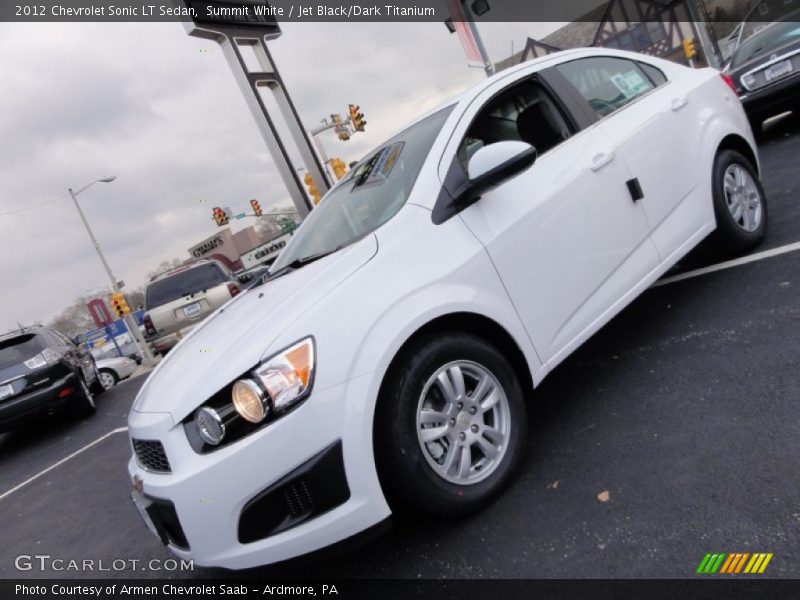 Summit White / Jet Black/Dark Titanium 2012 Chevrolet Sonic LT Sedan