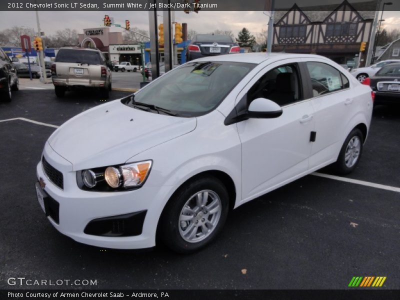 Summit White / Jet Black/Dark Titanium 2012 Chevrolet Sonic LT Sedan